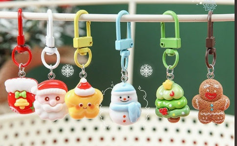Lot de 2 porte-clés kawaii Noël - collection complète